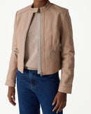 Jaqueta Couro Pelica Deluxe - Rosa Claro