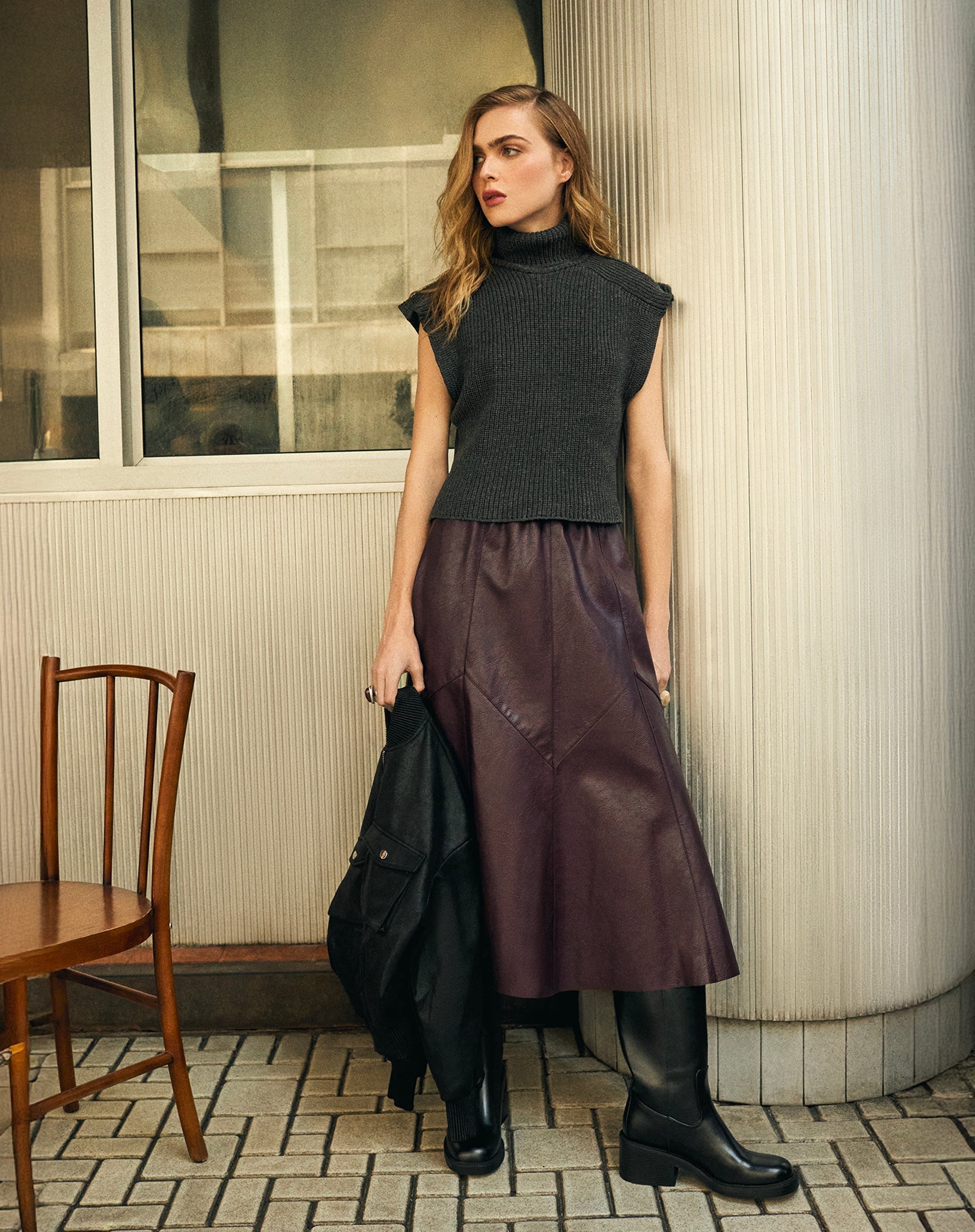 SAIA MIDI STATEMENT ESSENTIAL - BURGUNDY