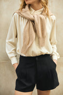 SUÉTER CASHMERE DELUXE GOLA CARECA - CAQUI