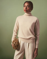 SUÉTER CASHMERE DELUXE GOLA ALTA  - AREIA