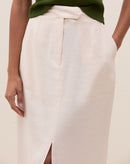 SAIA MIDI COM FENDA FRONTAL ALFAIATARIA - MANTEIGA