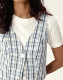 COLETE DECOTE V DE ALFAIATARIA - AZUL