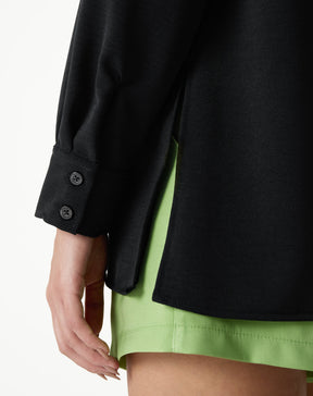 CAMISA MANGA LONGA BARRA RETA - PRETO