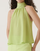 BLUSA FRENTE ÚNICA COM TRANSPARÊNCIA - VERDE