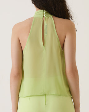 BLUSA FRENTE ÚNICA COM TRANSPARÊNCIA - VERDE