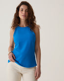 BLUSA SEM MANGAS DE CREPE - AZUL