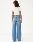 CALÇA JEANS WIDE CINTURA ALTA - AZUL CLARO