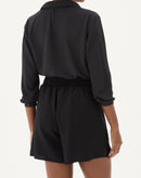 Shorts Cintura Alta Cós Lastex - Preto