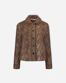 JAQUETA QUADRADA COBRA PU - CARAMELO