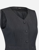 COLETE SLIM COM BOTÃO FORRADO ALFAIATARIA - CINZA