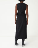 SAIA MIDI COM FENDAS ALFAIATARIA - PRETO