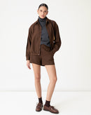 CASACO COM PUNHO LARGO - MARROM