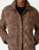 JAQUETA QUADRADA COBRA PU - CARAMELO