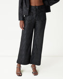 CALÇA RETA COBRA PU - PRETO