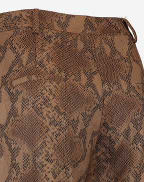 CALÇA RETA COBRA PU - CARAMELO