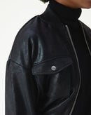 JAQUETA BOMBER METALIZADA - PRETO