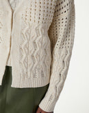 CARDIGAN TRICOT PONTO DIFERENCIADO - BEGE