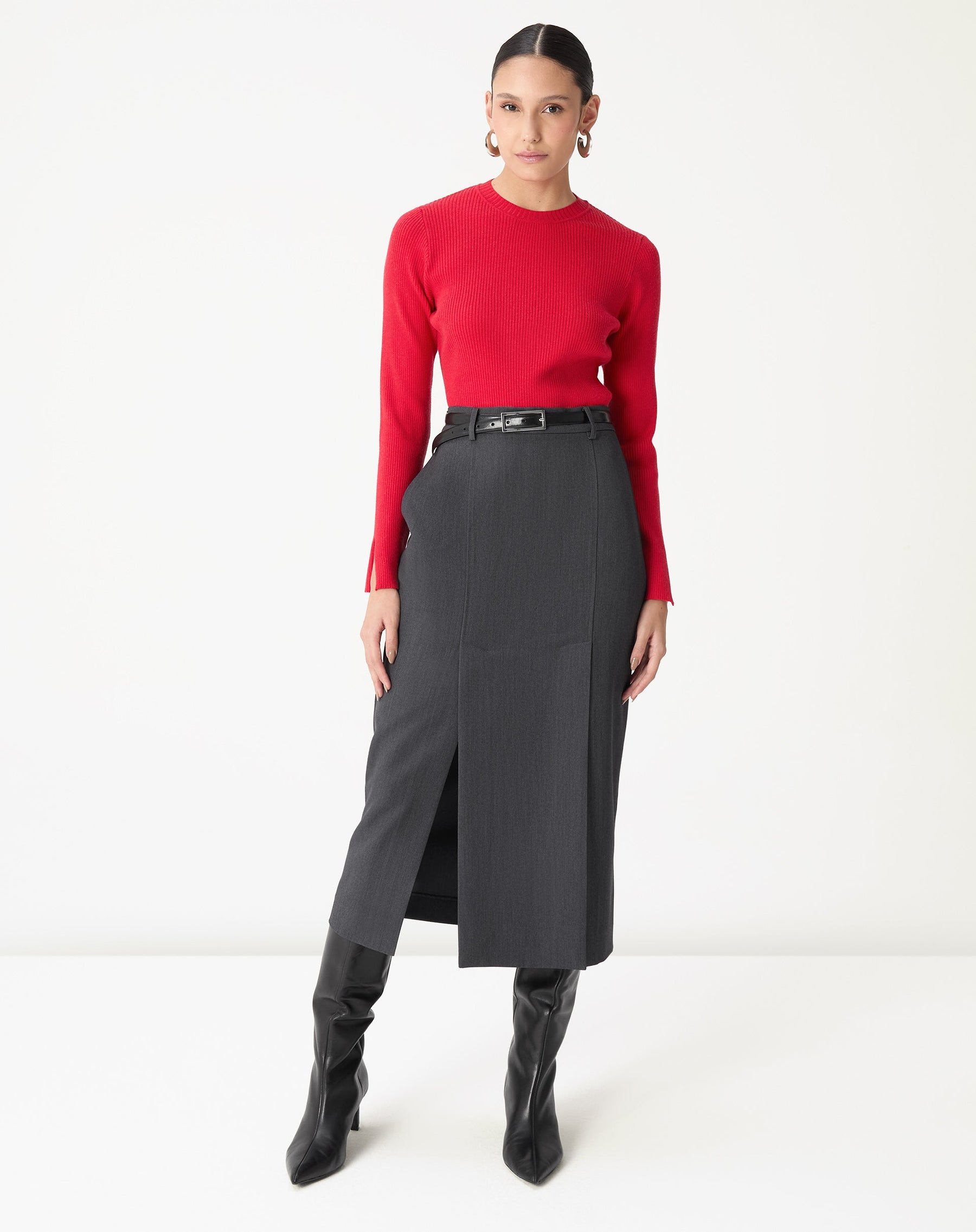 SUÉTER TRICOT GOLA CARECA - VERMELHO