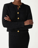 CARDIGAN TRICOT COM BOTÕES - PRETO
