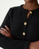 CARDIGAN TRICOT COM BOTÕES - PRETO