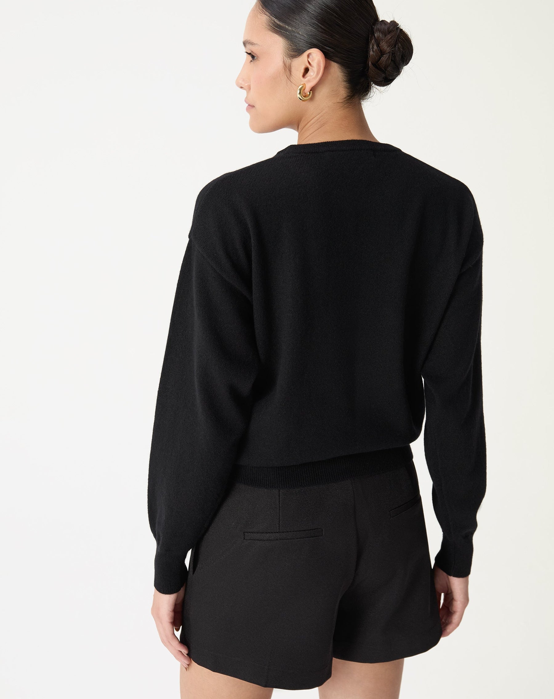 SUÉTER CASHMERE DELUXE GOLA CARECA - PRETO
