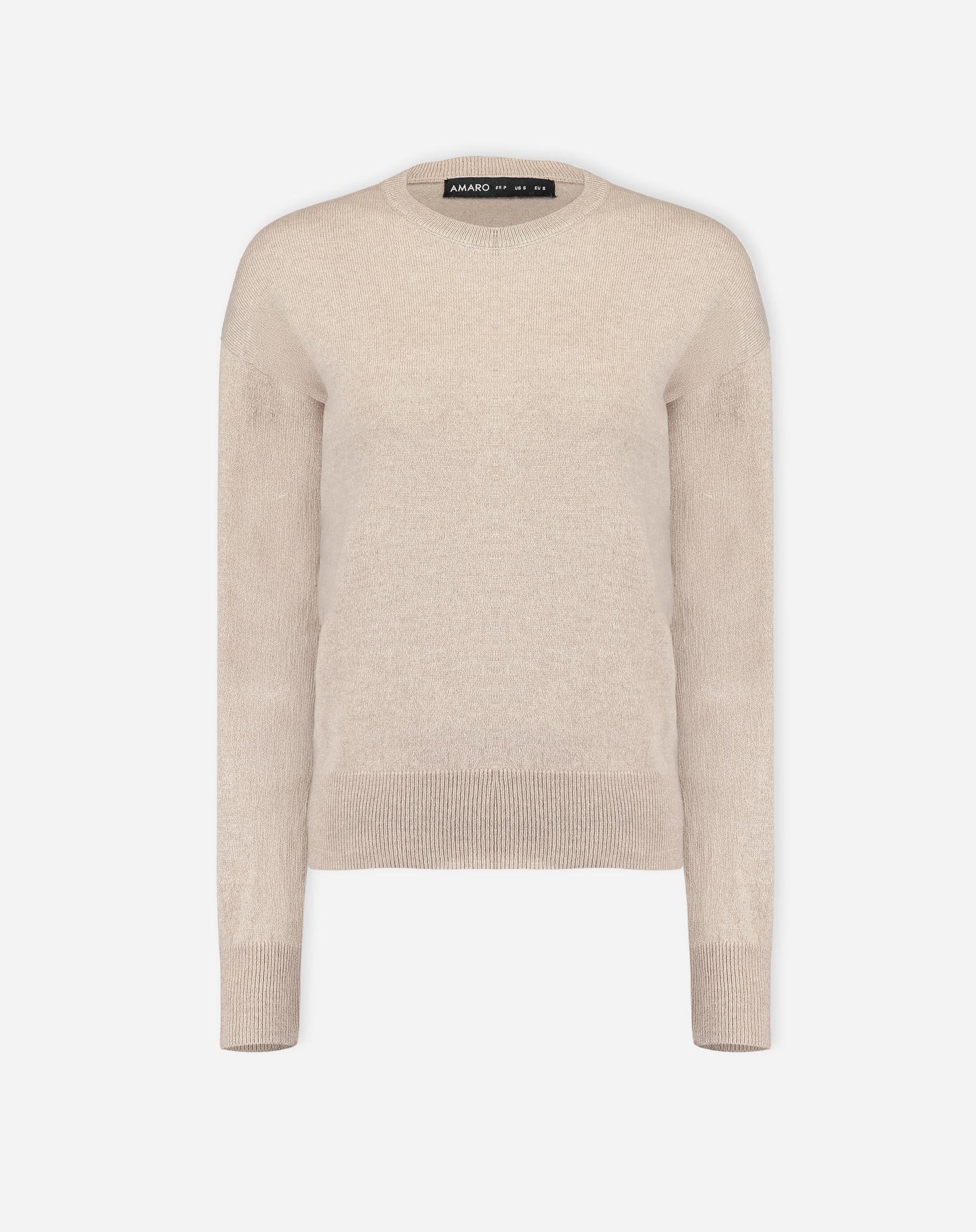 SUÉTER CASHMERE DELUXE GOLA CARECA - CAQUI