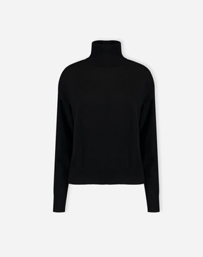 Suéter Cashmere Deluxe Gola Alta  - PRETO