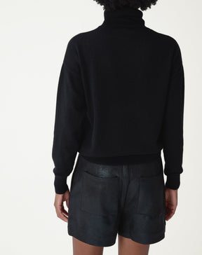 Suéter Cashmere Deluxe Gola Alta  - PRETO