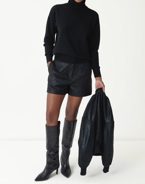 Suéter Cashmere Deluxe Gola Alta  - PRETO