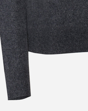 SUÉTER CASHMERE DELUXE GOLA ALTA  - CINZA MESCLA ESCURO