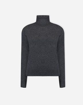 SUÉTER CASHMERE DELUXE GOLA ALTA  - CINZA MESCLA ESCURO
