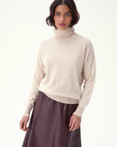 SUÉTER CASHMERE DELUXE GOLA ALTA  - AREIA