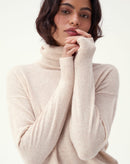 SUÉTER CASHMERE DELUXE GOLA ALTA  - AREIA