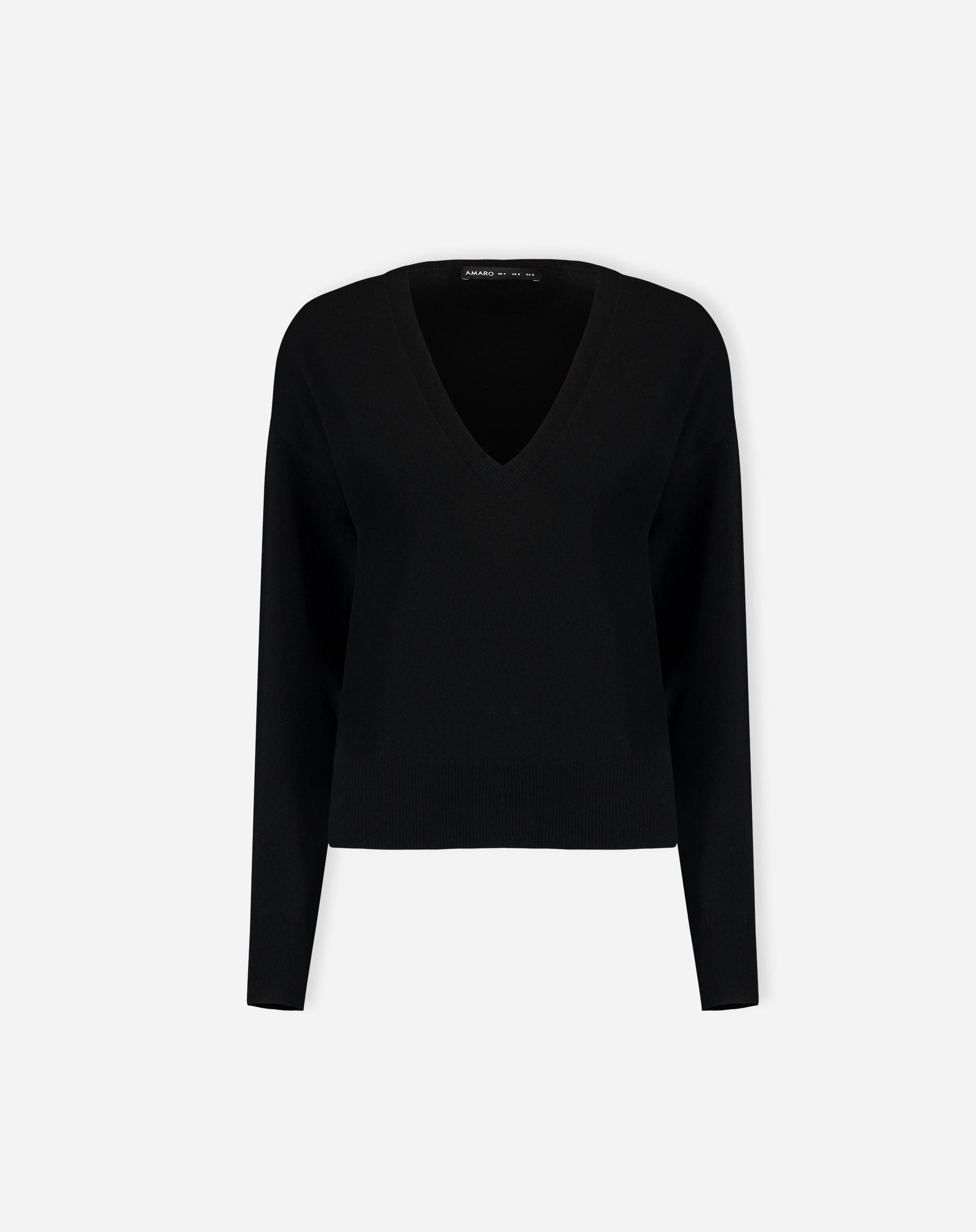 SUÉTER CASHMERE DELUXE GOLA V  - PRETO