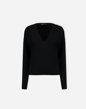 SUÉTER CASHMERE DELUXE GOLA V  - PRETO