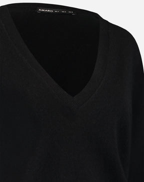 SUÉTER CASHMERE DELUXE GOLA V  - PRETO