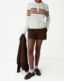 SUÉTER GOLA POLO MANGA LONGA LISTRADO - OFF-WHITE