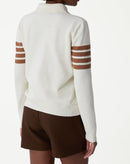 SUÉTER GOLA POLO MANGA LONGA LISTRADO - OFF-WHITE