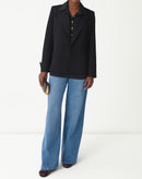 CAMISA ALONGADA COM FENDA - PRETO