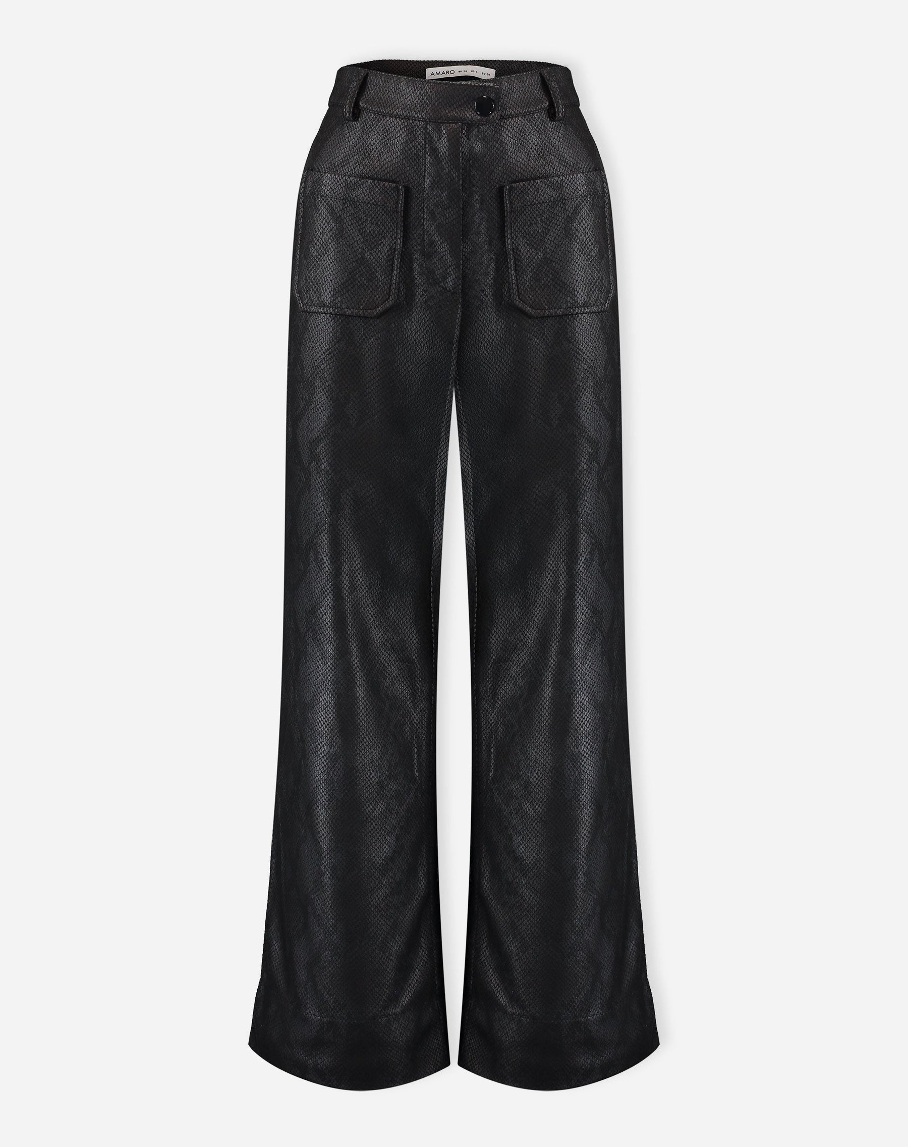 CALÇA RETA COBRA PU - PRETO