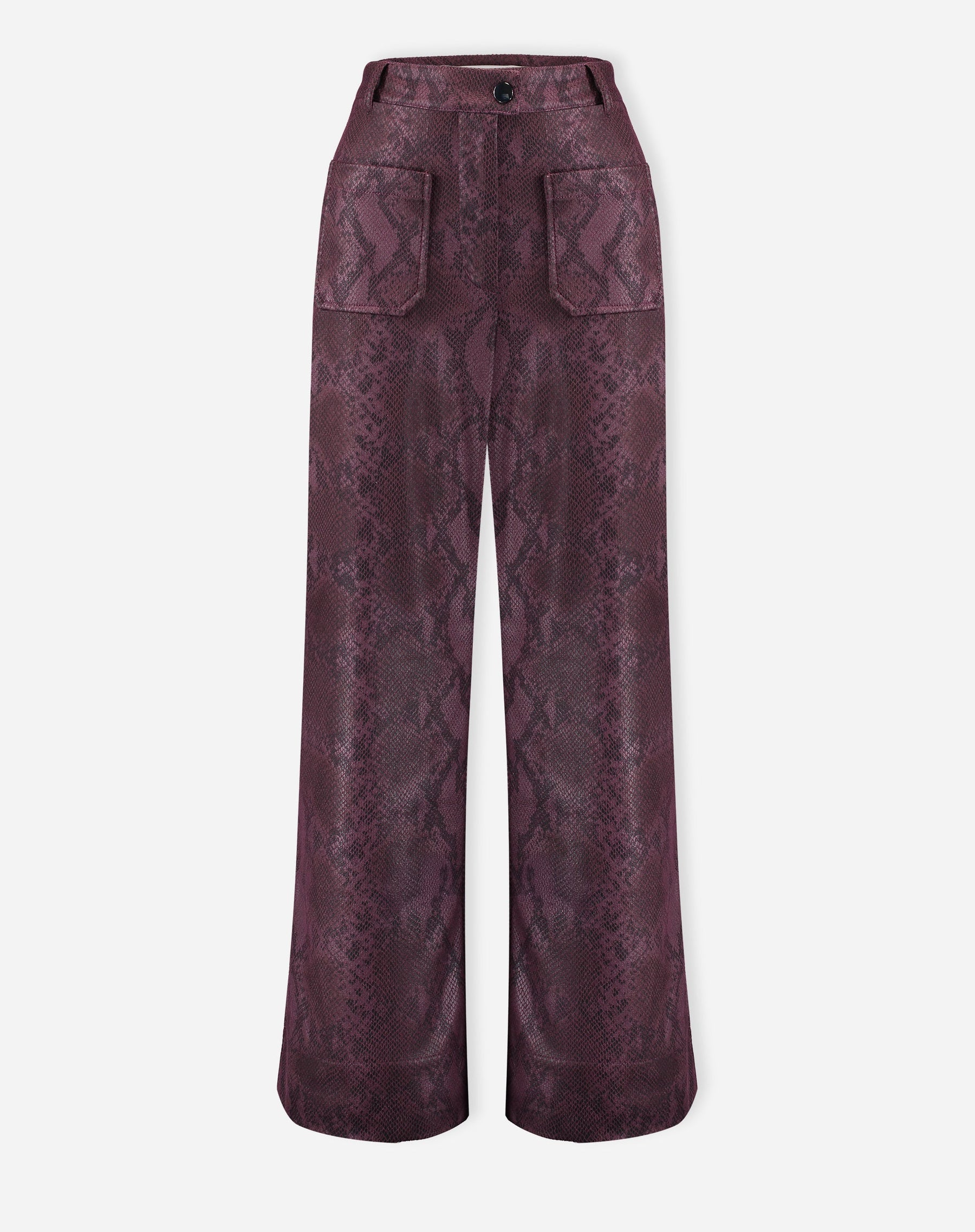 CALÇA RETA COBRA PU - VINHO