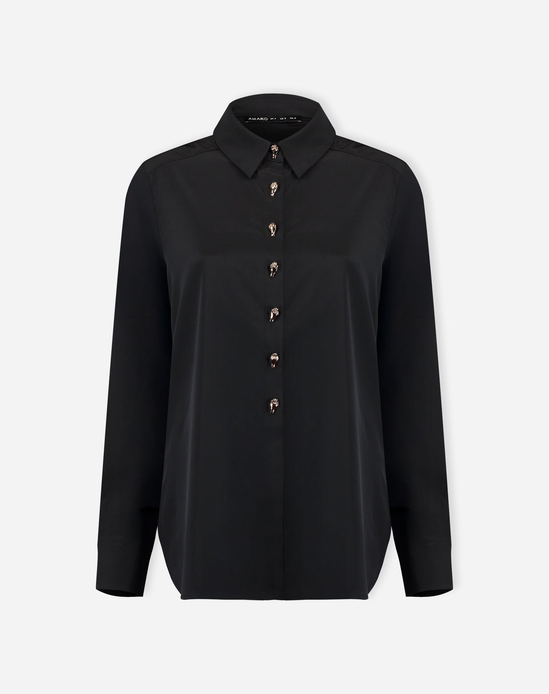 CAMISA ALONGADA COM FENDA - PRETO