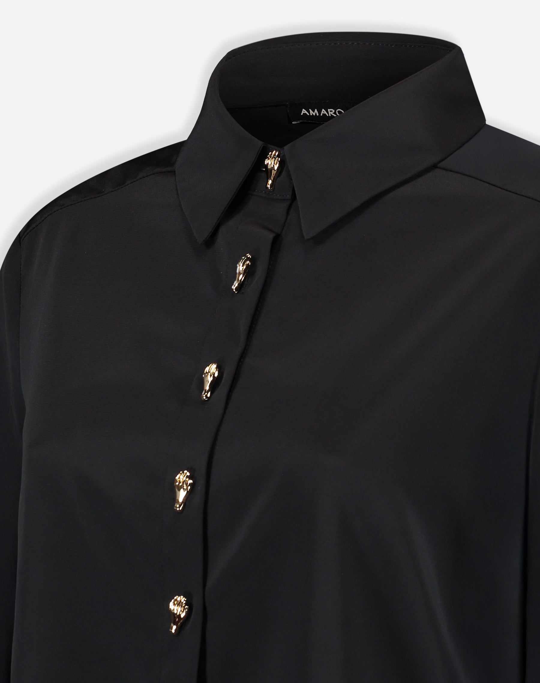 CAMISA ALONGADA COM FENDA - PRETO