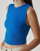 REGATA CURTA DE MALHA - AZUL