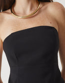 BLUSA SEM ALÇAS ALFAIATARIA - PRETO