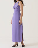 VESTIDO COM DECOTE HALTER E MOULAGE - ROXO