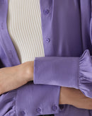 CAMISA MANGA LONGA DE CETIM - ROXO