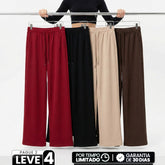 [Leve 4, Pague Só 2!] Calça Nara Feminina em Seda Ice, Viscose Premium de Alta Fluidez com Textura Micro-Plissada