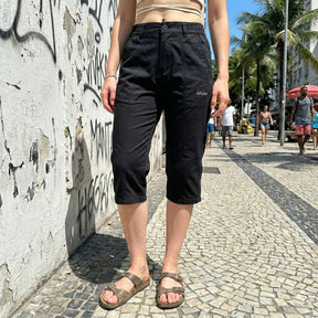 [Leve 4, Pague 2] Calça Capri Lunea Feminina em Sarja de Algodão, Lycra e Poliéster de Cintura Alta com Cós Elástico Confortável