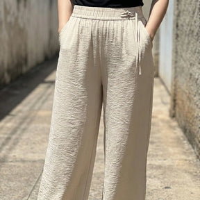 [Leve 4, Pague Só 2!] Calça Elora Feminina em Viscose Texturizada e Poliéster de Cintura Alta